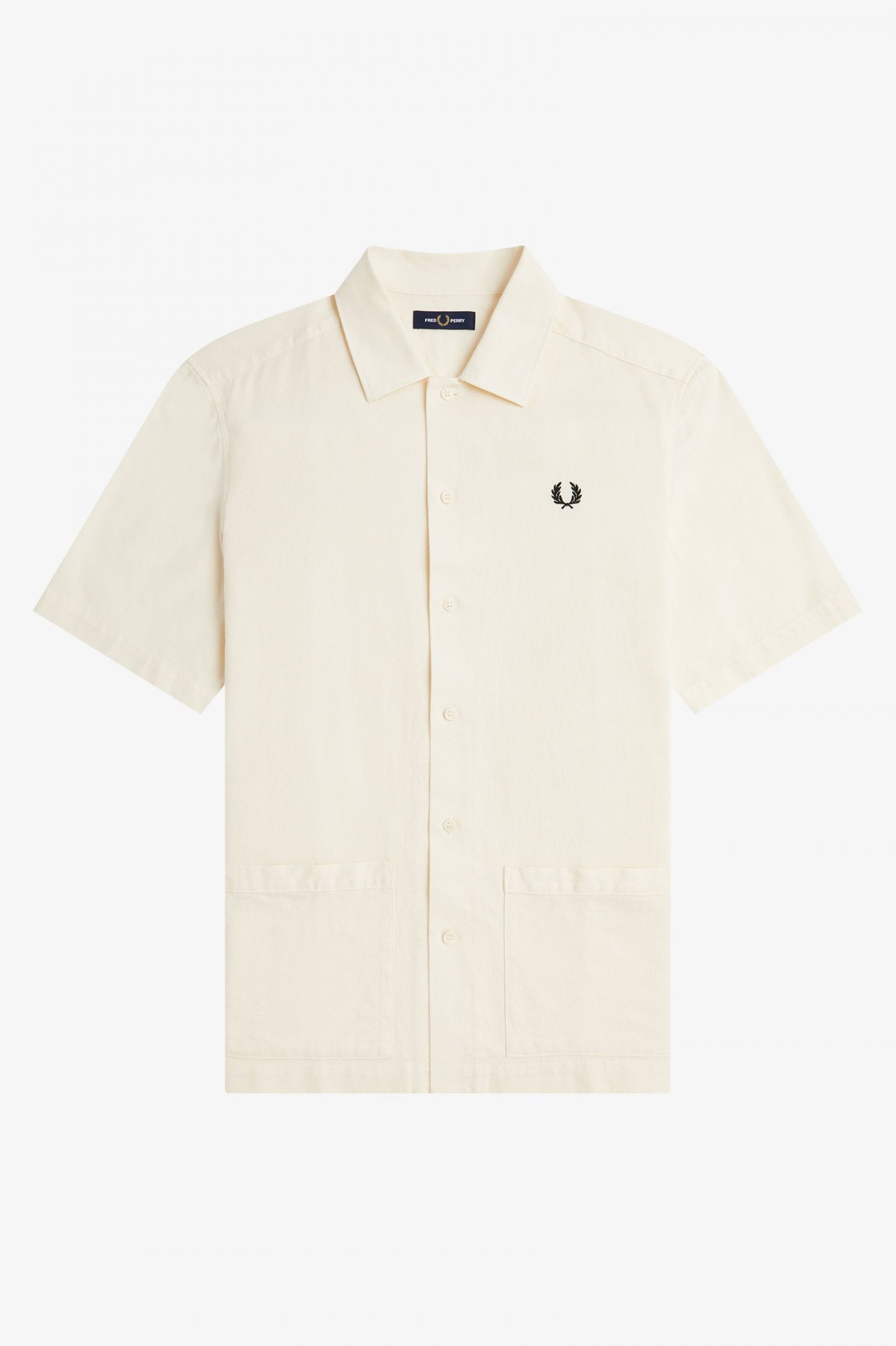 Linen Pique Panelled Short Sleeve Shirt