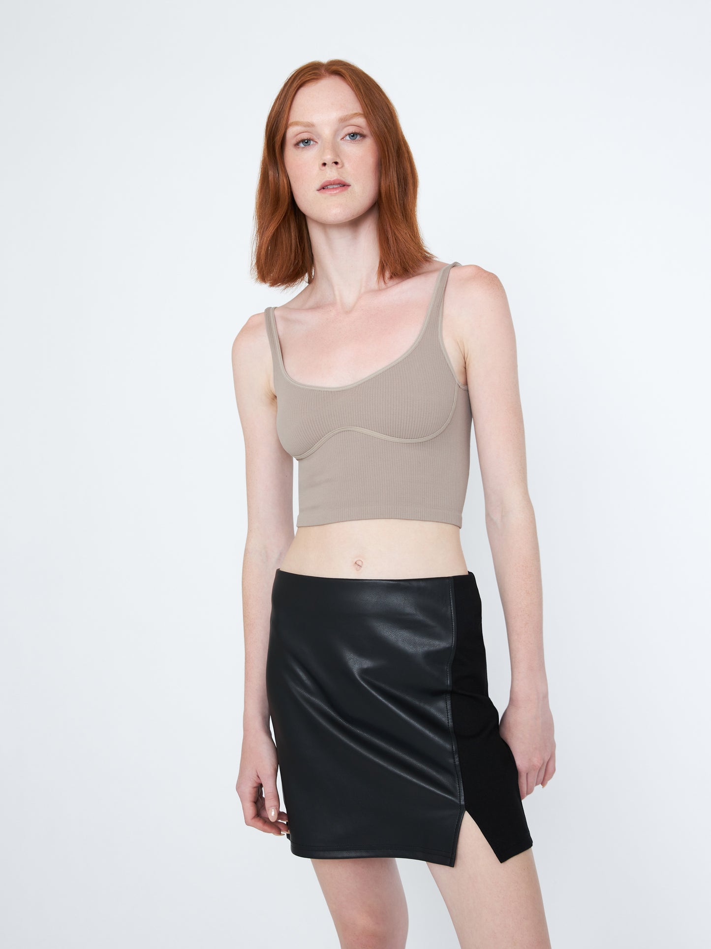 Miu Vegan Leather Mini Skirt