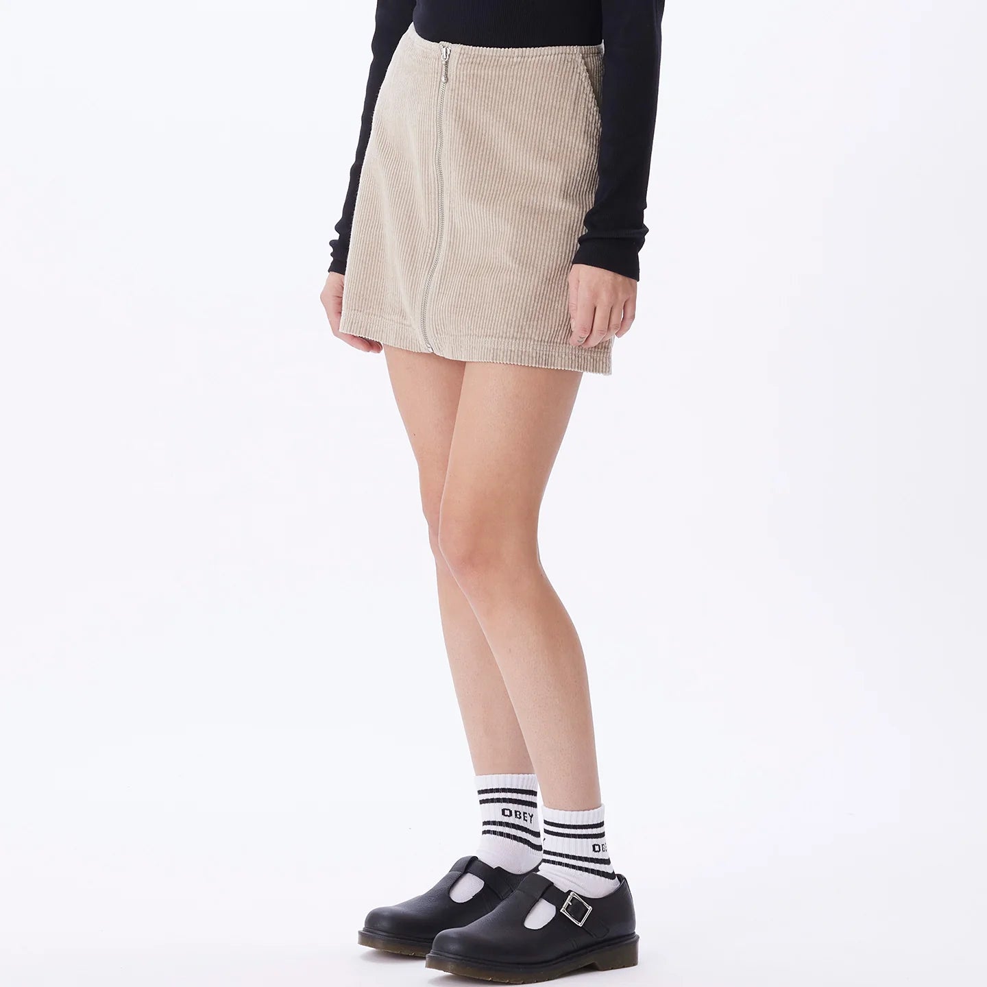 Greta Cord Mini Zip Skirt