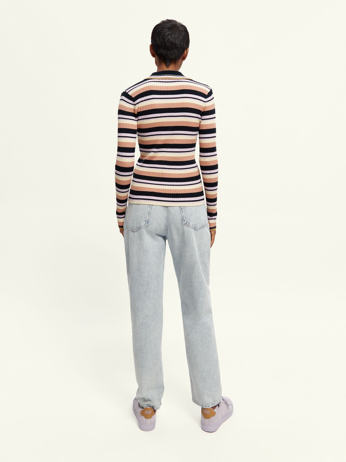 Knitted Long-sleeve Polo